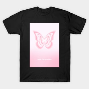 Pink Gradient Trust the Process Butterfly Aura T-Shirt